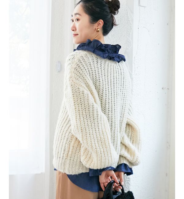  「《WEB限定アイテム》ヘアリーヤーンローゲージニット」|ニット・セーター|