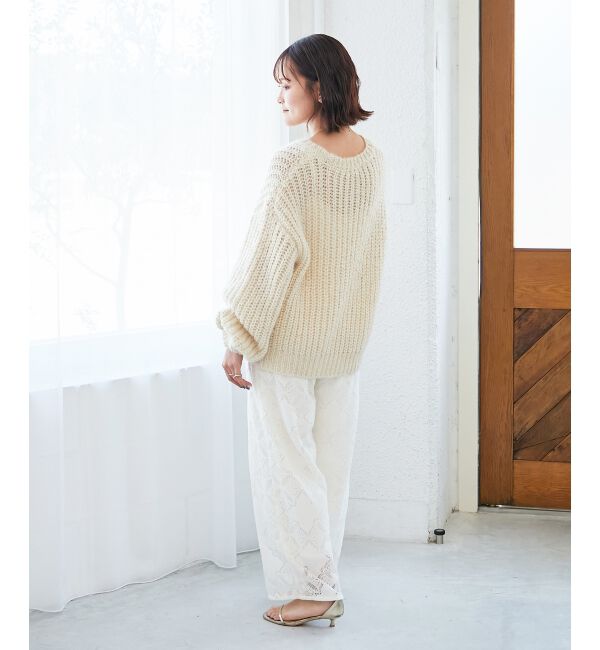  「《WEB限定アイテム》ヘアリーヤーンローゲージニット」|ニット・セーター|