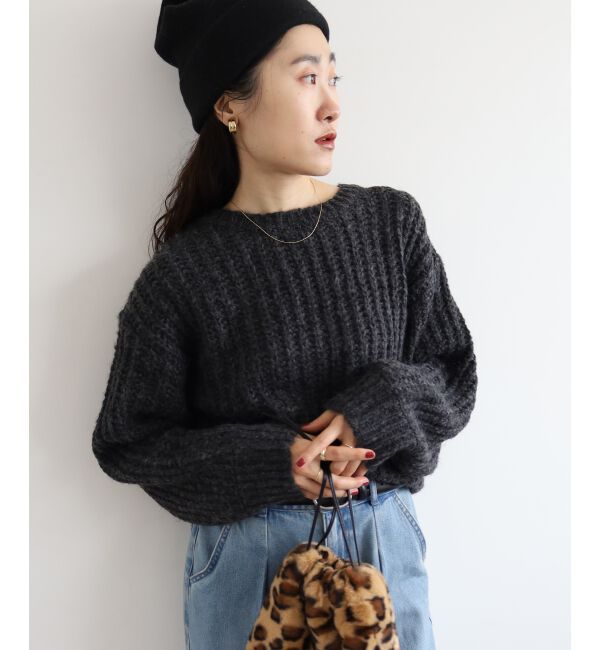  「《WEB限定アイテム》ヘアリーヤーンローゲージニット」|ニット・セーター|