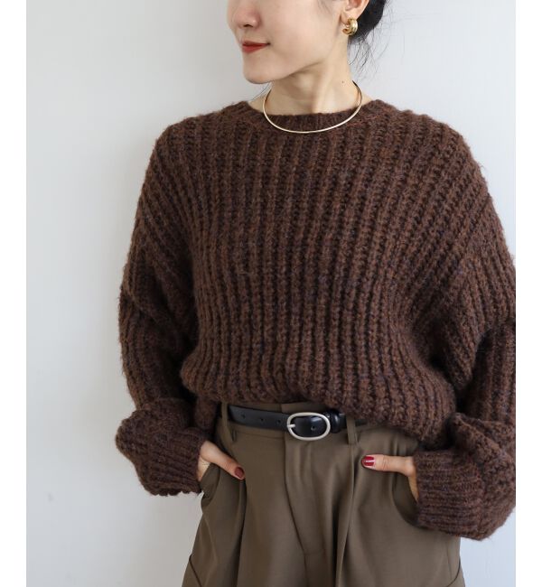  「《WEB限定アイテム》ヘアリーヤーンローゲージニット」|ニット・セーター|