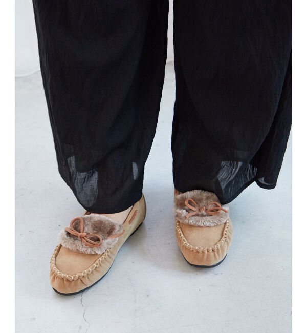  「《WEB限定アイテム》ファーデザインモカシンシューズ」|モカシン|