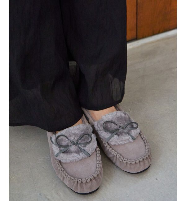  「《WEB限定アイテム》ファーデザインモカシンシューズ」|モカシン|