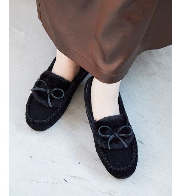  「《WEB限定アイテム》ファーデザインモカシンシューズ」|モカシン|