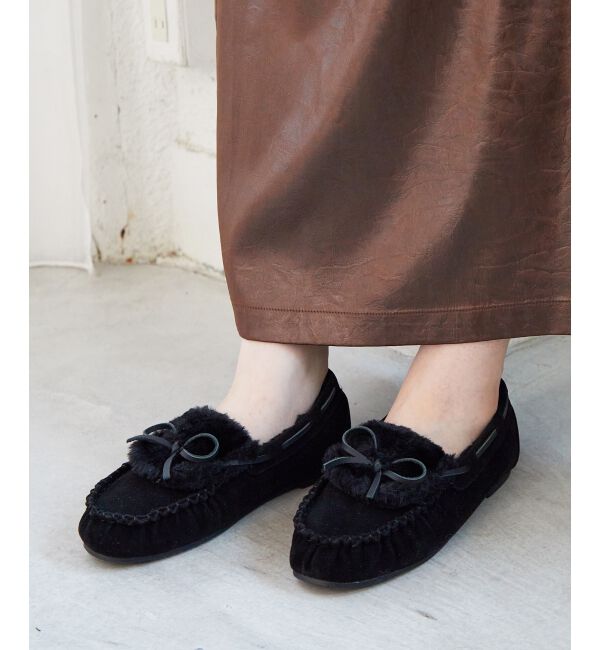  「《WEB限定アイテム》ファーデザインモカシンシューズ」|モカシン|
