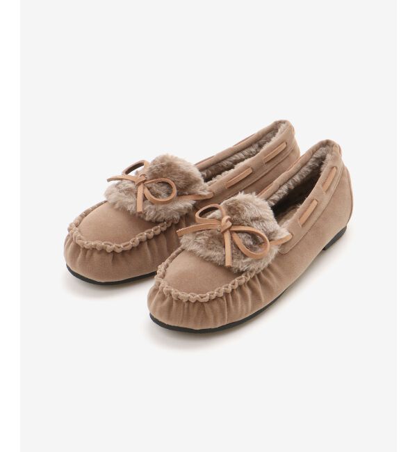  「《WEB限定アイテム》ファーデザインモカシンシューズ」|モカシン|