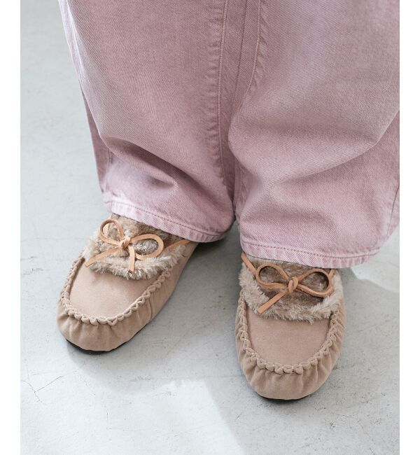  「《WEB限定アイテム》ファーデザインモカシンシューズ」|モカシン|