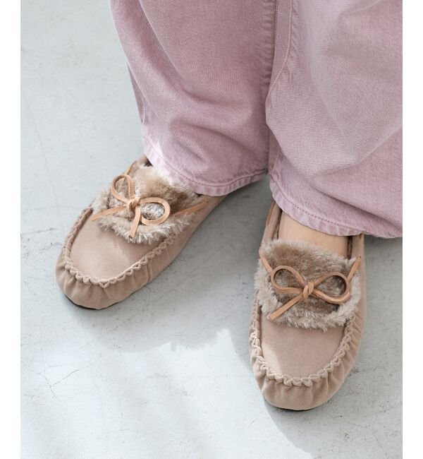  「《WEB限定アイテム》ファーデザインモカシンシューズ」|モカシン|