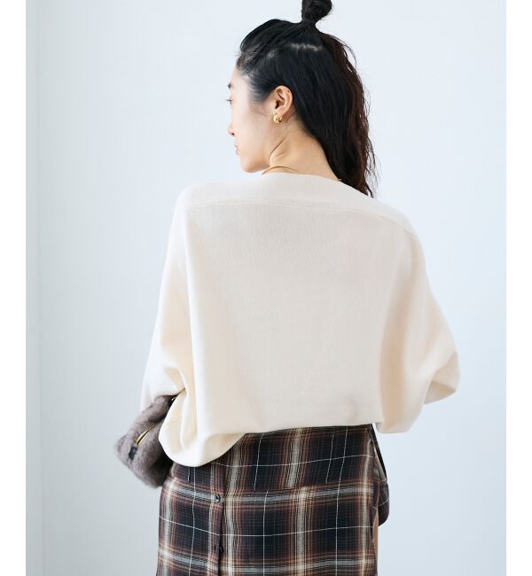  「《手洗い可能》ミラノリブラメ入り裾ラウンドニット」|ニット・セーター|