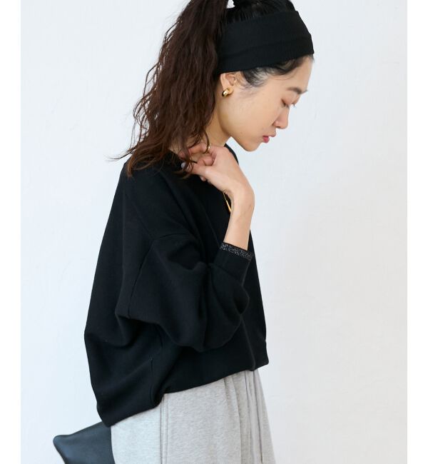  「《手洗い可能》ミラノリブラメ入り裾ラウンドニット」|ニット・セーター|