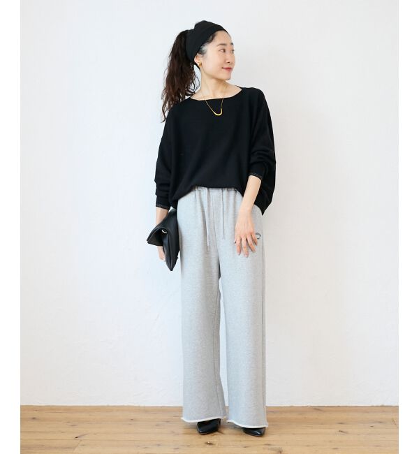  「《手洗い可能》ミラノリブラメ入り裾ラウンドニット」|ニット・セーター|