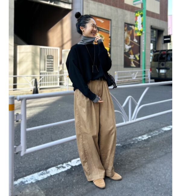  「《手洗い可能》ミラノリブラメ入り裾ラウンドニット」|ニット・セーター|