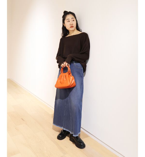  「《手洗い可能》ミラノリブラメ入り裾ラウンドニット」|ニット・セーター|