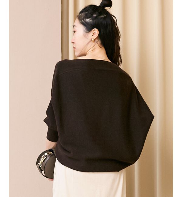  「《手洗い可能》ミラノリブラメ入り裾ラウンドニット」|ニット・セーター|