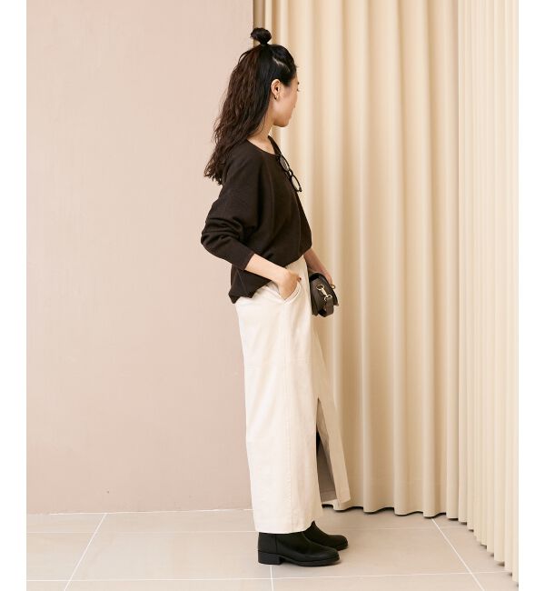  「《手洗い可能》ミラノリブラメ入り裾ラウンドニット」|ニット・セーター|