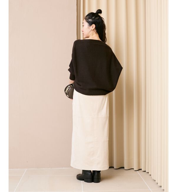  「《手洗い可能》ミラノリブラメ入り裾ラウンドニット」|ニット・セーター|