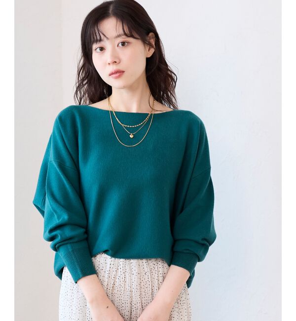  「《手洗い可能》ミラノリブラメ入り裾ラウンドニット」|ニット・セーター|