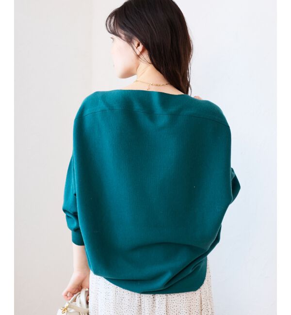  「《手洗い可能》ミラノリブラメ入り裾ラウンドニット」|ニット・セーター|