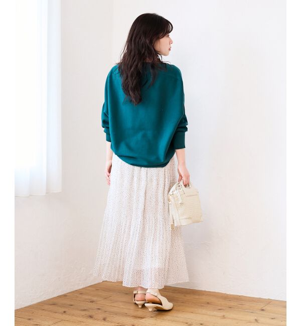  「《手洗い可能》ミラノリブラメ入り裾ラウンドニット」|ニット・セーター|