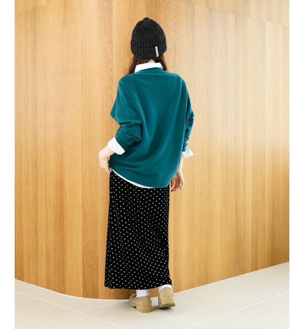  「《手洗い可能》ミラノリブラメ入り裾ラウンドニット」|ニット・セーター|