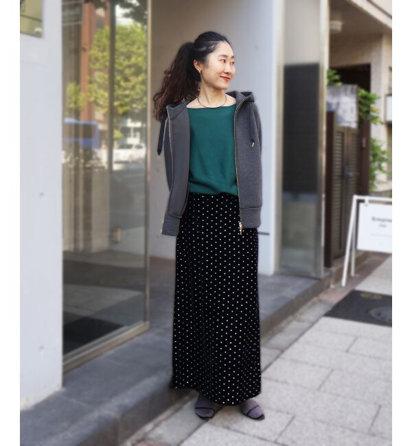  「《手洗い可能》ミラノリブラメ入り裾ラウンドニット」|ニット・セーター|