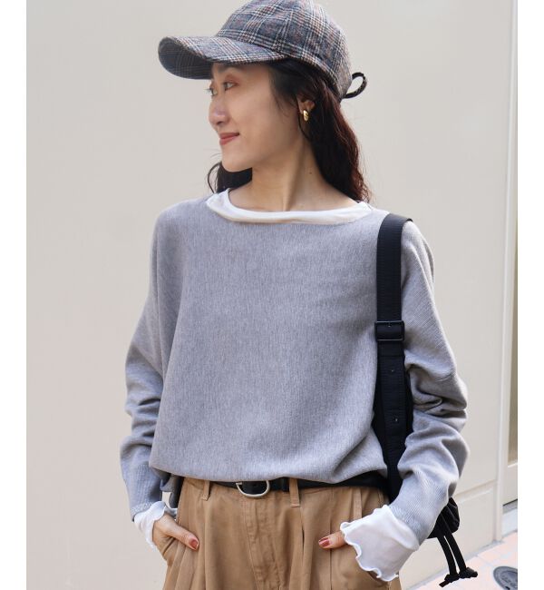  「《手洗い可能》ミラノリブラメ入り裾ラウンドニット」|ニット・セーター|