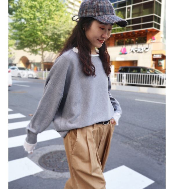  「《手洗い可能》ミラノリブラメ入り裾ラウンドニット」|ニット・セーター|