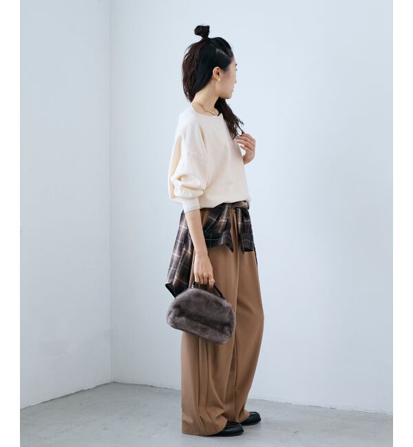  「《手洗い可能》ミラノリブラメ入り裾ラウンドニット」|ニット・セーター|