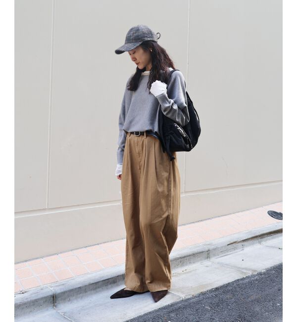  「《手洗い可能》ミラノリブラメ入り裾ラウンドニット」|ニット・セーター|