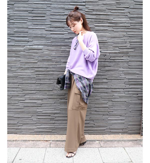  「《手洗い可能》ミラノリブラメ入り裾ラウンドニット」|ニット・セーター|