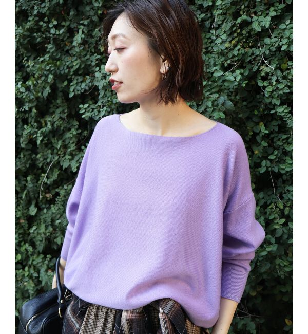  「《手洗い可能》ミラノリブラメ入り裾ラウンドニット」|ニット・セーター|