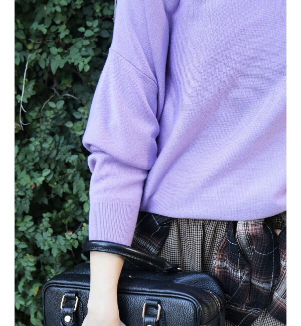  「《手洗い可能》ミラノリブラメ入り裾ラウンドニット」|ニット・セーター|