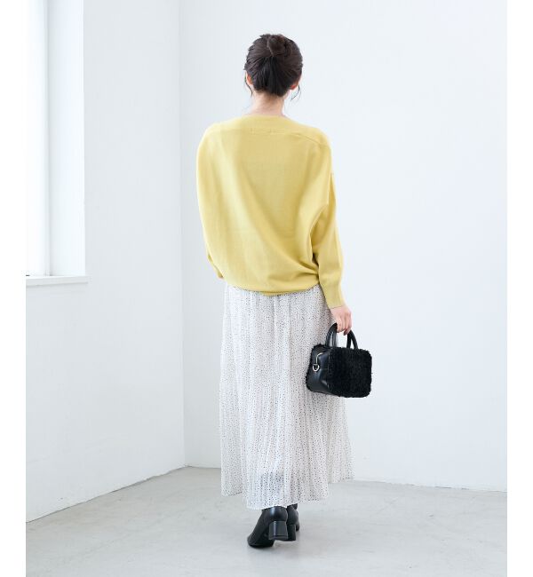  「《手洗い可能》ミラノリブラメ入り裾ラウンドニット」|ニット・セーター|