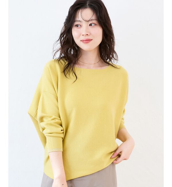  「《手洗い可能》ミラノリブラメ入り裾ラウンドニット」|ニット・セーター|