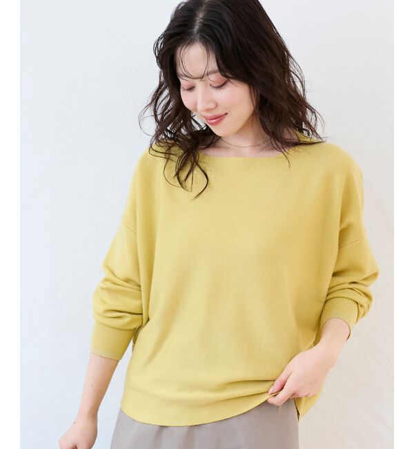  「《手洗い可能》ミラノリブラメ入り裾ラウンドニット」|ニット・セーター|