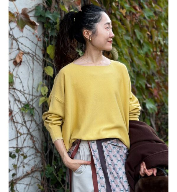  「《手洗い可能》ミラノリブラメ入り裾ラウンドニット」|ニット・セーター|