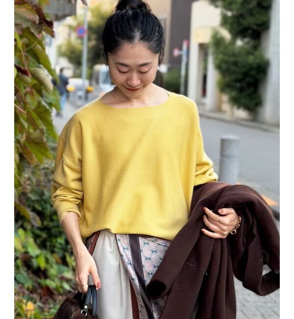  「《手洗い可能》ミラノリブラメ入り裾ラウンドニット」|ニット・セーター|