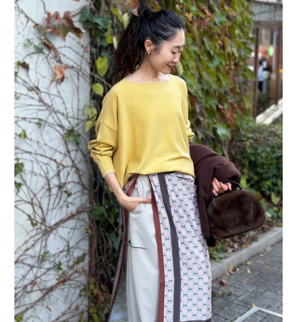  「《手洗い可能》ミラノリブラメ入り裾ラウンドニット」|ニット・セーター|