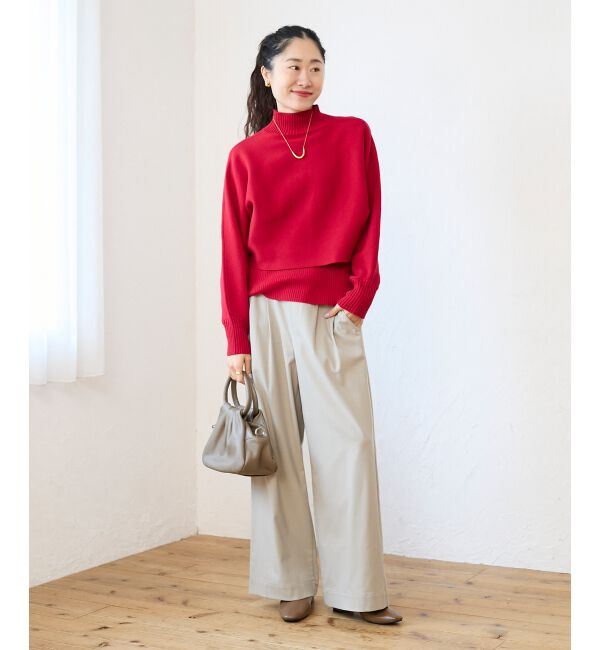  「《手洗い可能》3WAYハイネックレイヤードニット」|ニット・セーター|