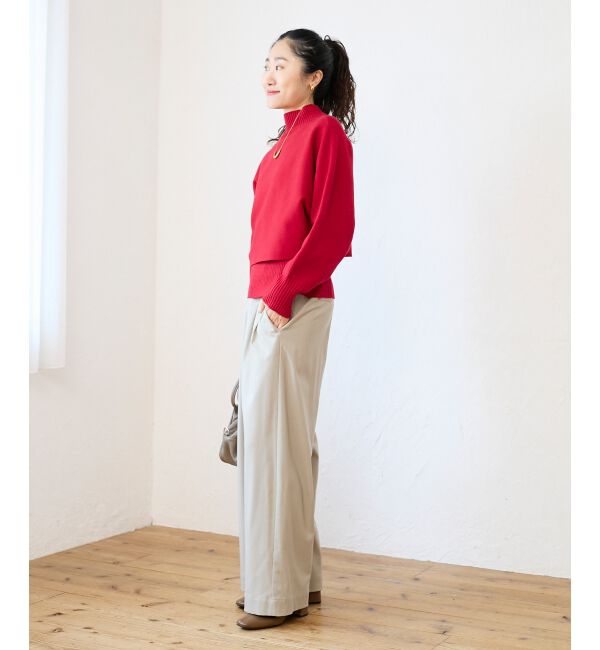  「《手洗い可能》3WAYハイネックレイヤードニット」|ニット・セーター|