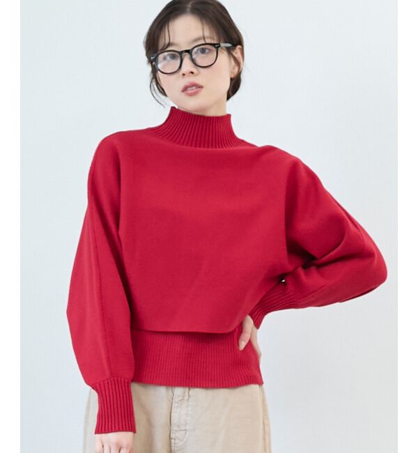  「《手洗い可能》3WAYハイネックレイヤードニット」|ニット・セーター|