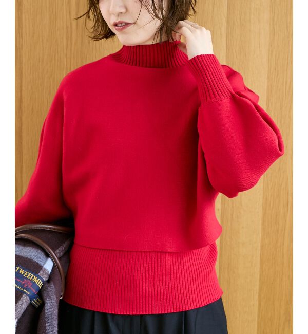  「《手洗い可能》3WAYハイネックレイヤードニット」|ニット・セーター|