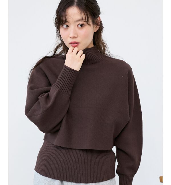  「《手洗い可能》3WAYハイネックレイヤードニット」|ニット・セーター|