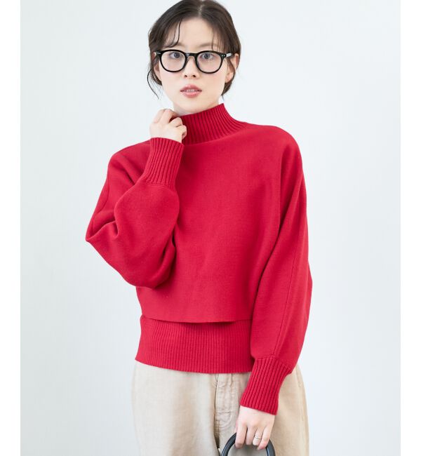  「《手洗い可能》3WAYハイネックレイヤードニット」|ニット・セーター|