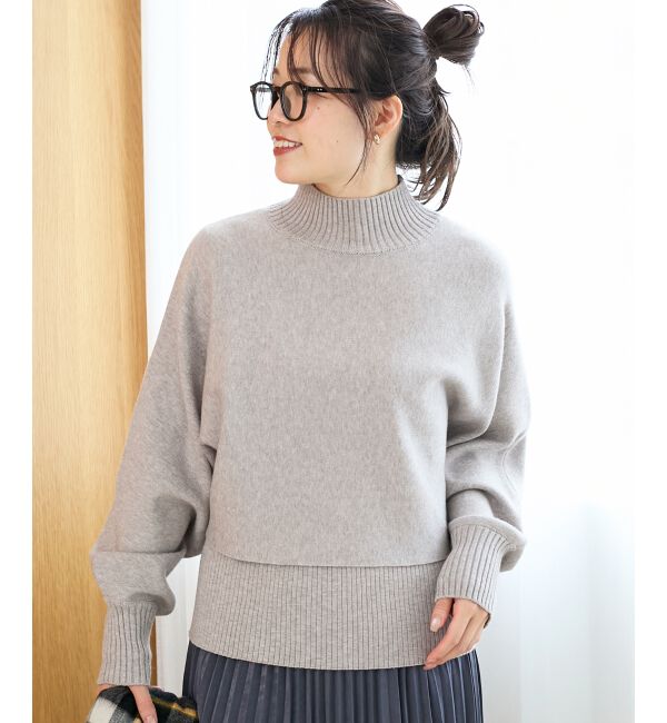  「《手洗い可能》3WAYハイネックレイヤードニット」|ニット・セーター|
