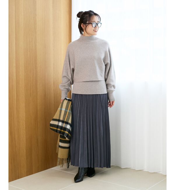  「《手洗い可能》3WAYハイネックレイヤードニット」|ニット・セーター|