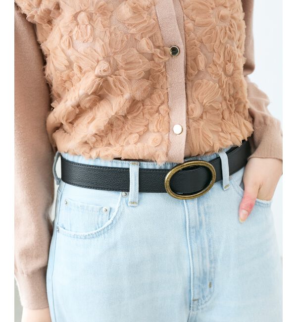  「《WEB限定アイテム》オーバルバックルベルト」|ベルト|ブラック