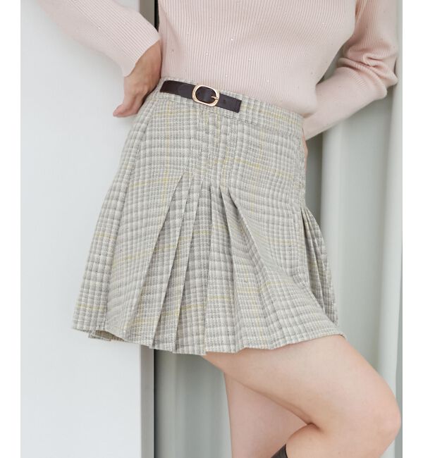 MAJESTICLEGON「サイドベルトプリーツミニスカパン」|スカート|