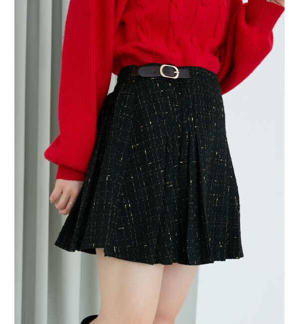 MAJESTICLEGON「サイドベルトプリーツミニスカパン」|スカート|