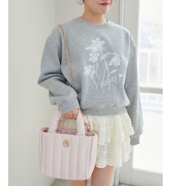  「キルティングパファーバッグ」|ハンドバッグ|ピンク