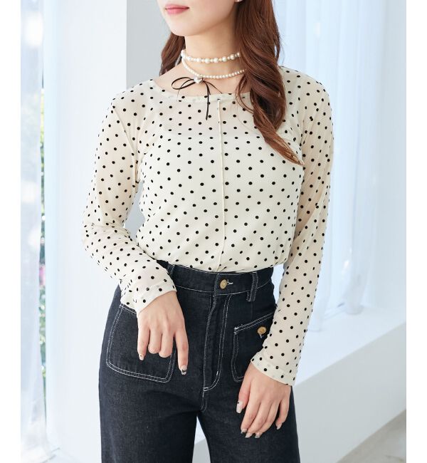  「ドットチュールシアートップス」|Tシャツ・カットソー|ｱｲﾎﾞﾘｰ柄